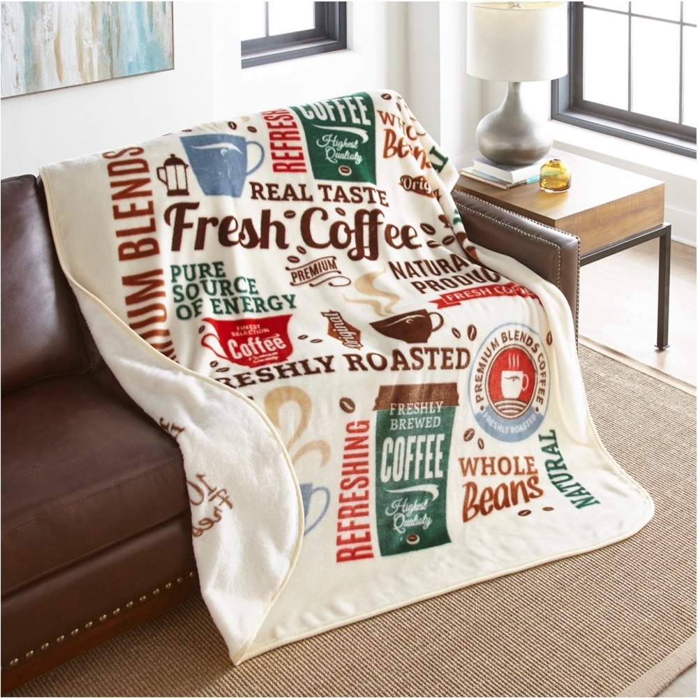 Shavel Coffee espresso polyester throw blanket